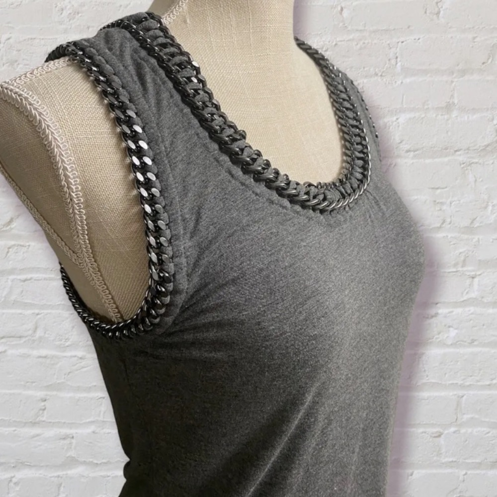 ALL SAINTS - Itita Vest Chain Neck Line Charcoal Tank Top Size 4 - Picture 4 of 9